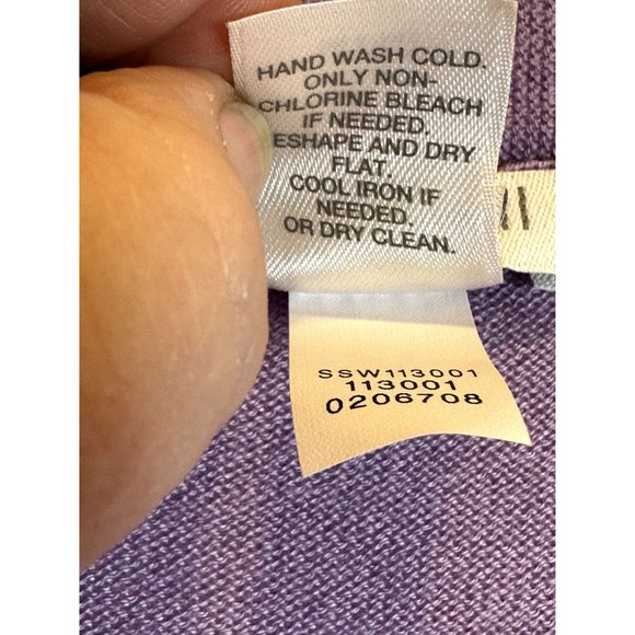 J.Jill Sweater Cardigan Size Medium Single Button Closure Long Sleeve Purple - Picture 9 of 9